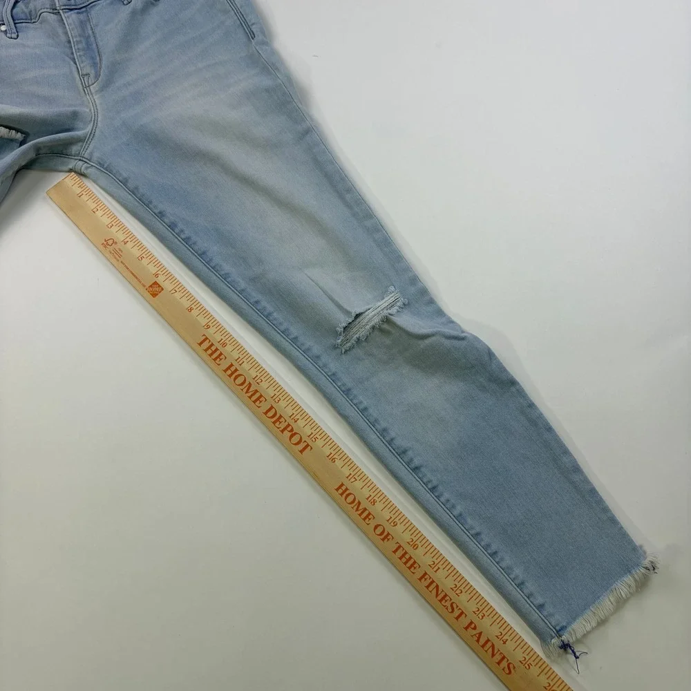 Abercrombie & Fitch Mid Rise Super Skinny Ankle Jeans Womens 28 Light Wash